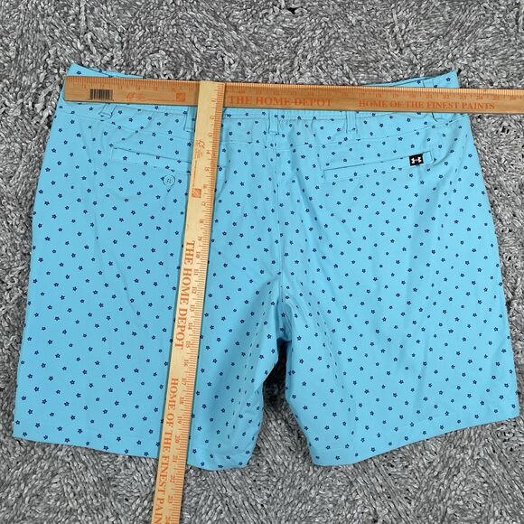 Under Armour Performance Chino Shorts Men’s Size 44 Baby Blue Floral Stretch - Picture 6 of 8